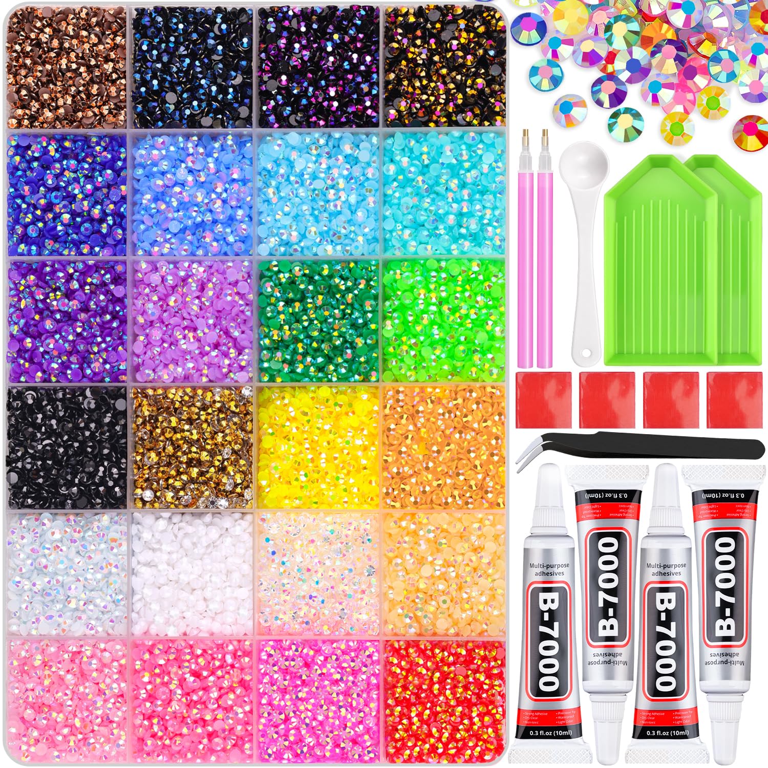 3mm Resin Rhinestones Kit — 34,000 Multicolor Gems