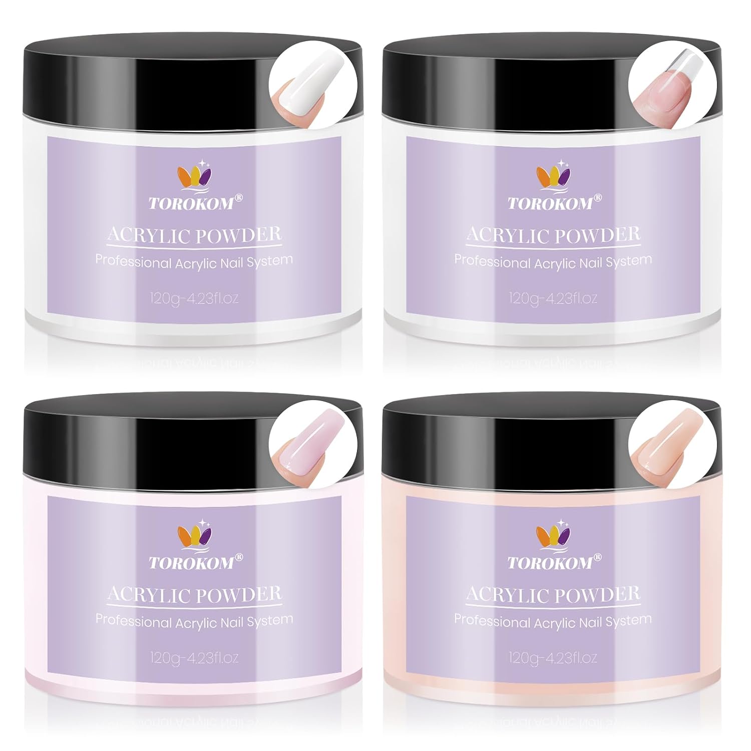 4-color acrylic nail powder — 480g Dip & Sculpt Set