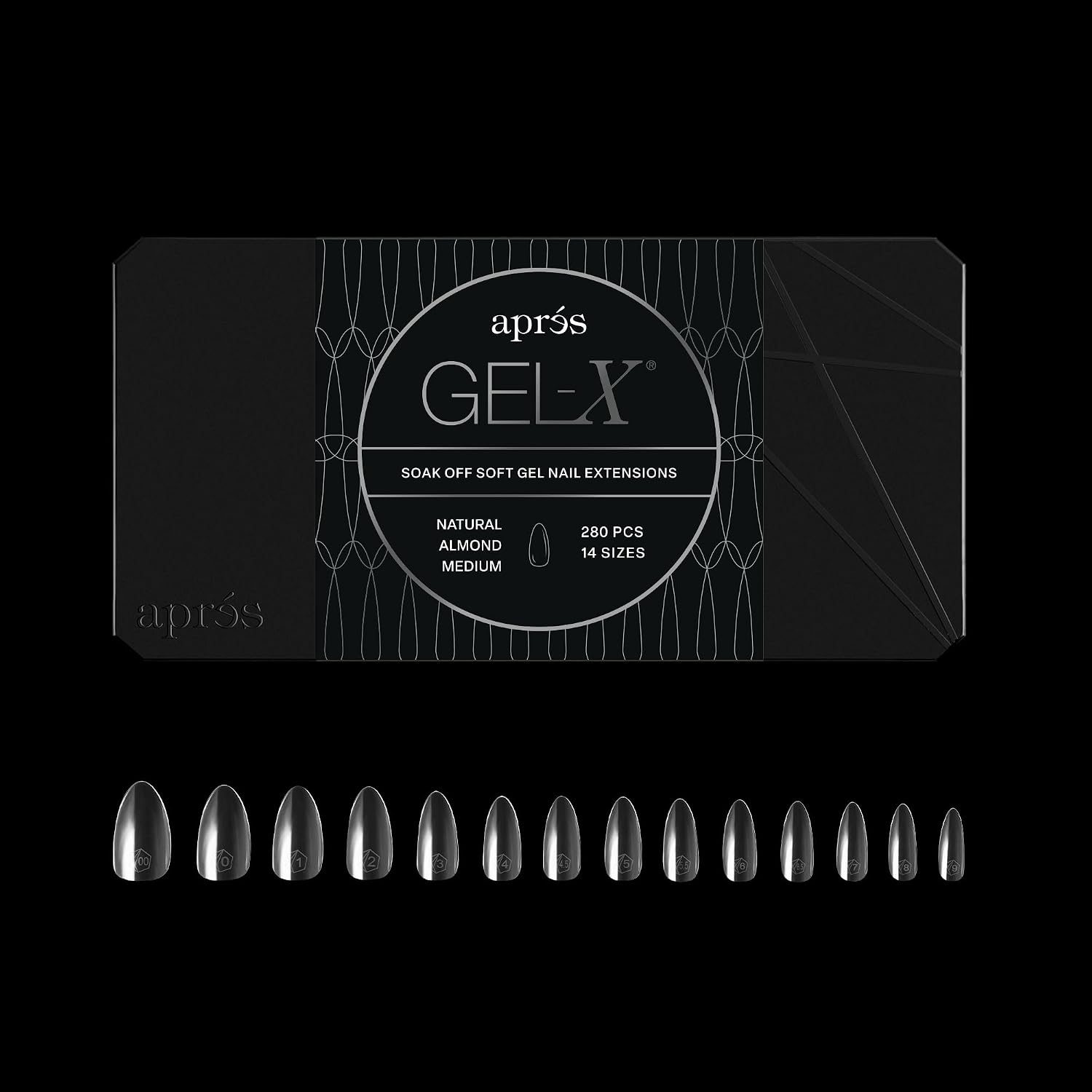 Almond Gel-X nail tips: 280 Natural Almond Pack