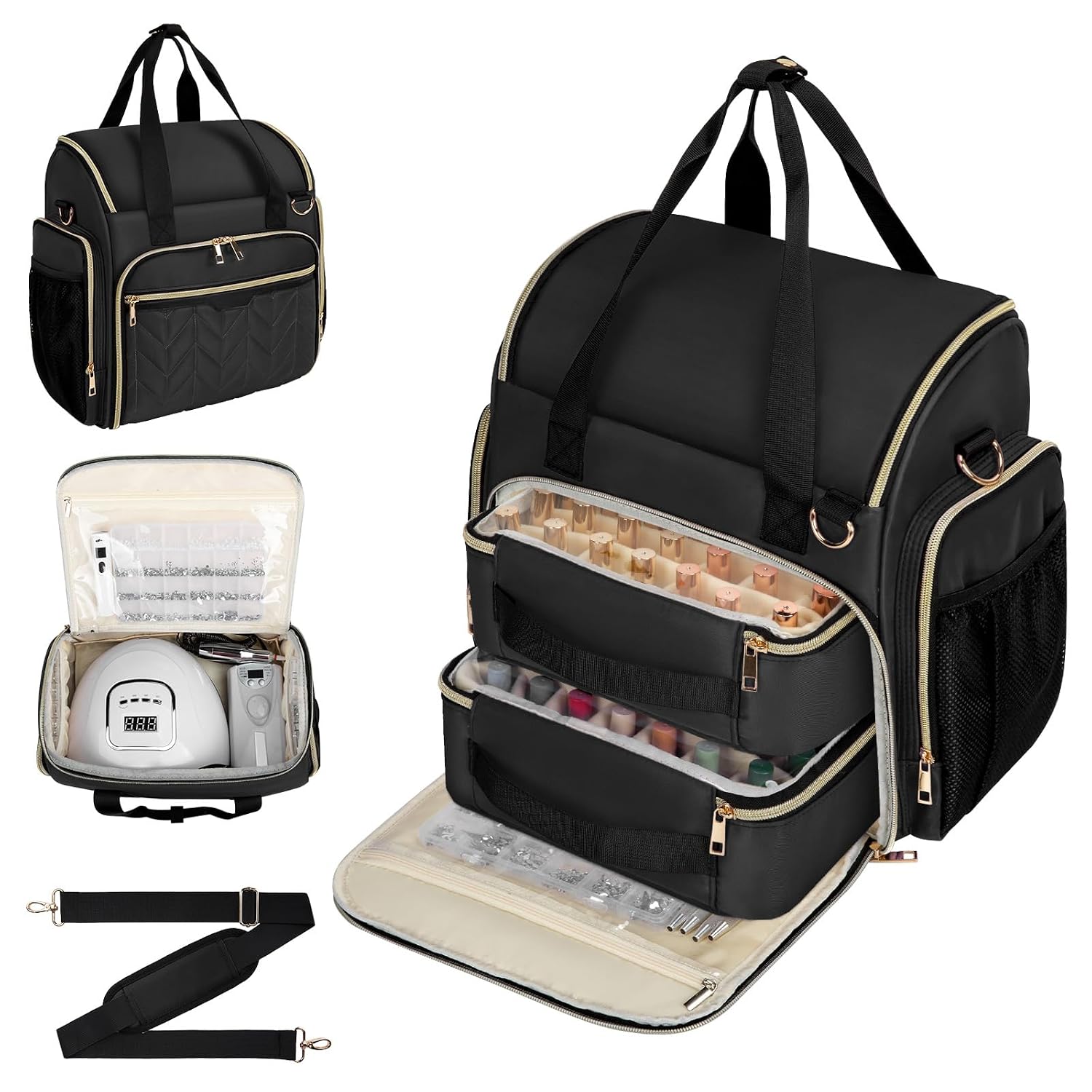 extra large nail polish organizer: 70-Bottle Travel Case