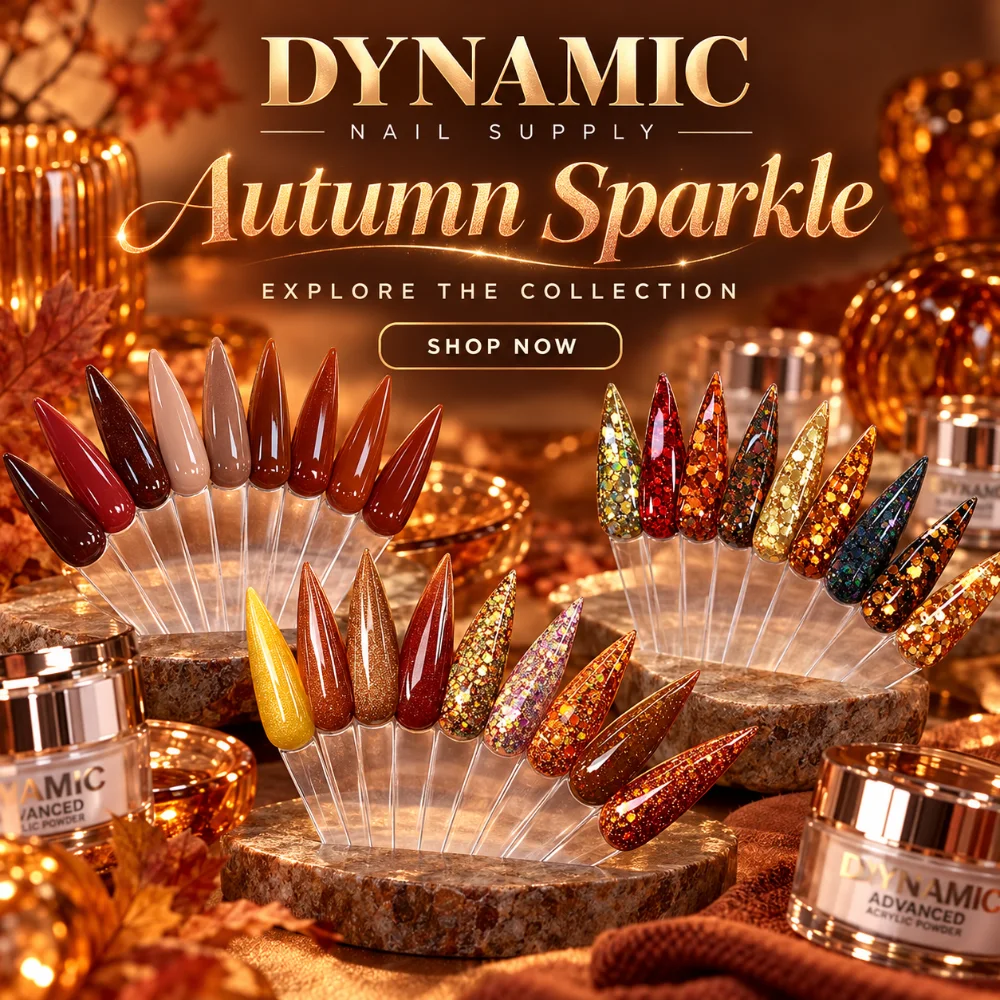 Autumn Sparkle glitter acrylic collection swatches
