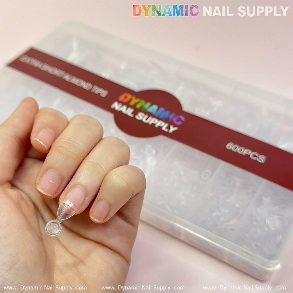 Extra short almond nail tips half cover - 10