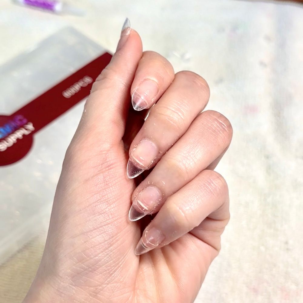 Extra short almond nail tips half cover - 3