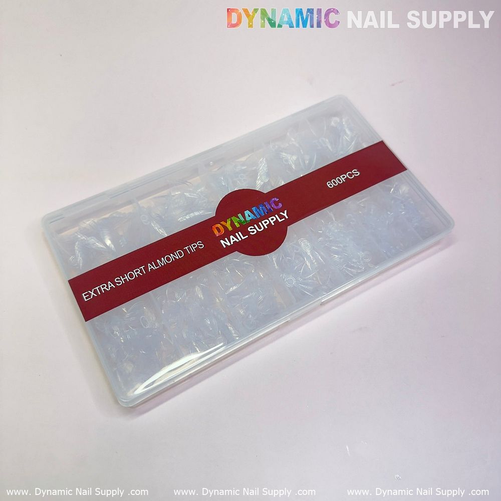 Extra short almond nail tips half cover - 8
