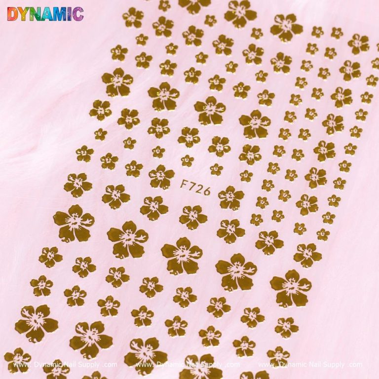 Gold flower nail stickers