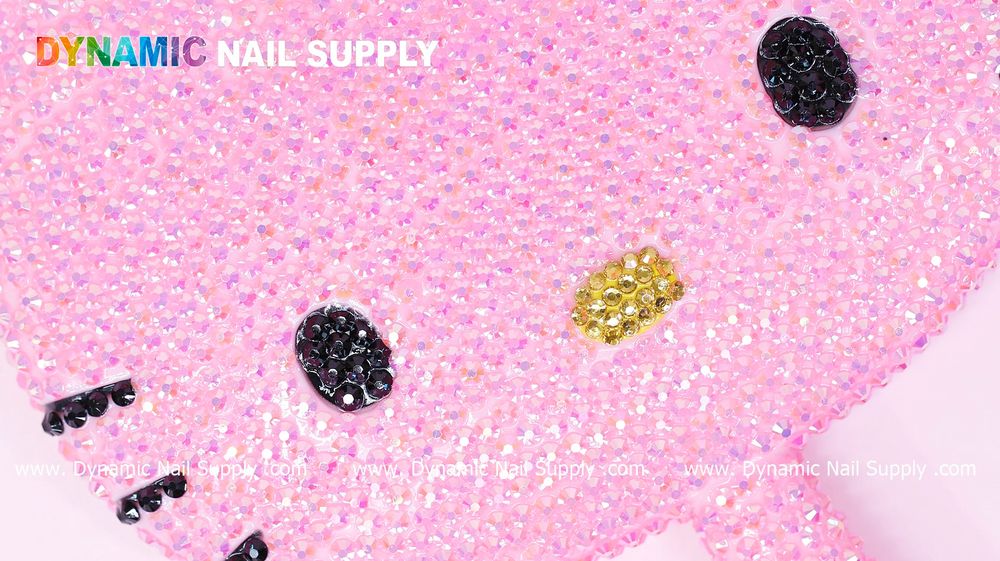 pink rhinestone hello kitty mirror - 4