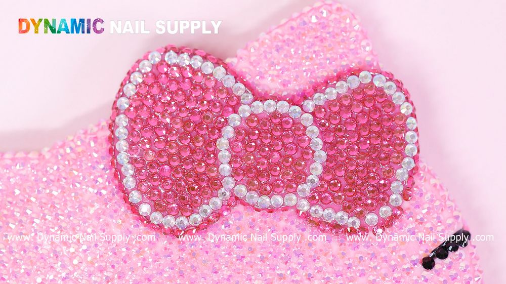 pink rhinestone hello kitty mirror - 5