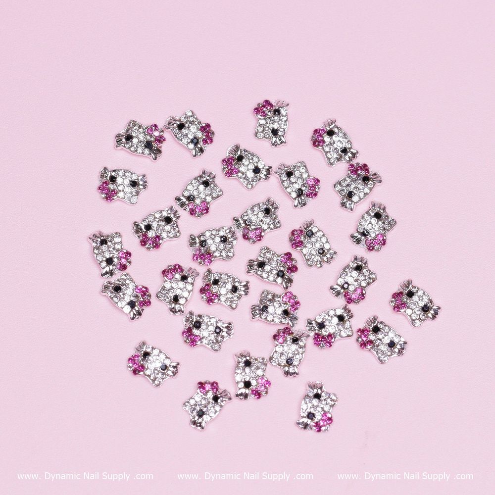 Hello Kitty Nail Charms Pack: 30 Magenta Metal Charms