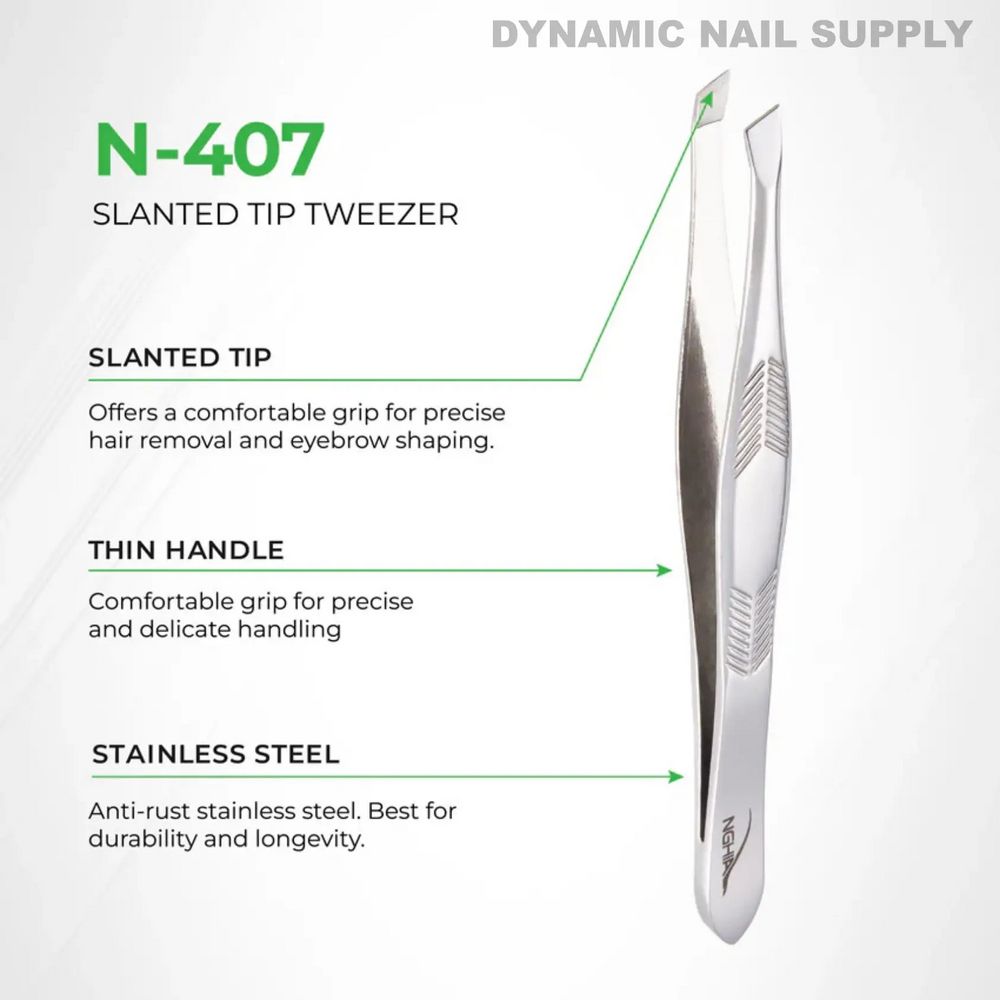 slanted head stainless steel tweezers - 10